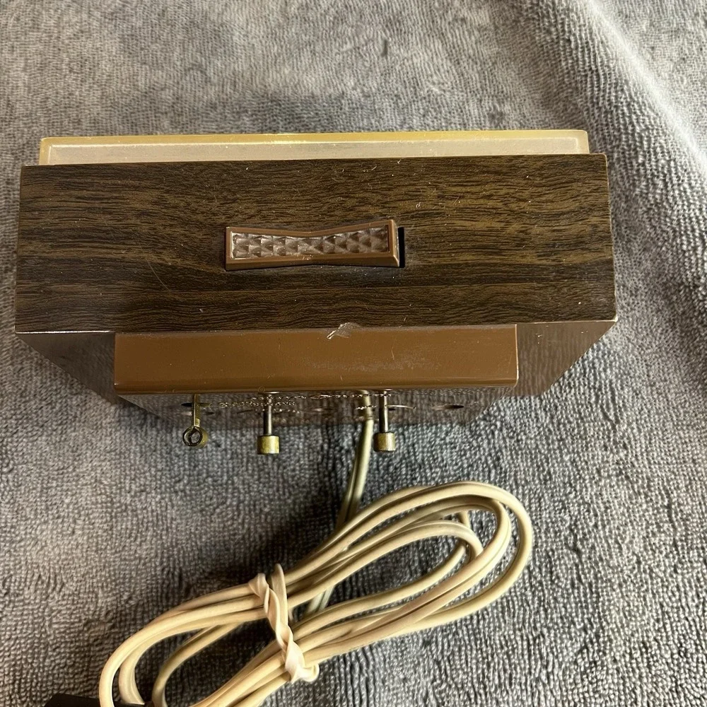 MCM Alarm Clock 7270KA, GE Plug in Brown Analog Grandmacore Cottagecore